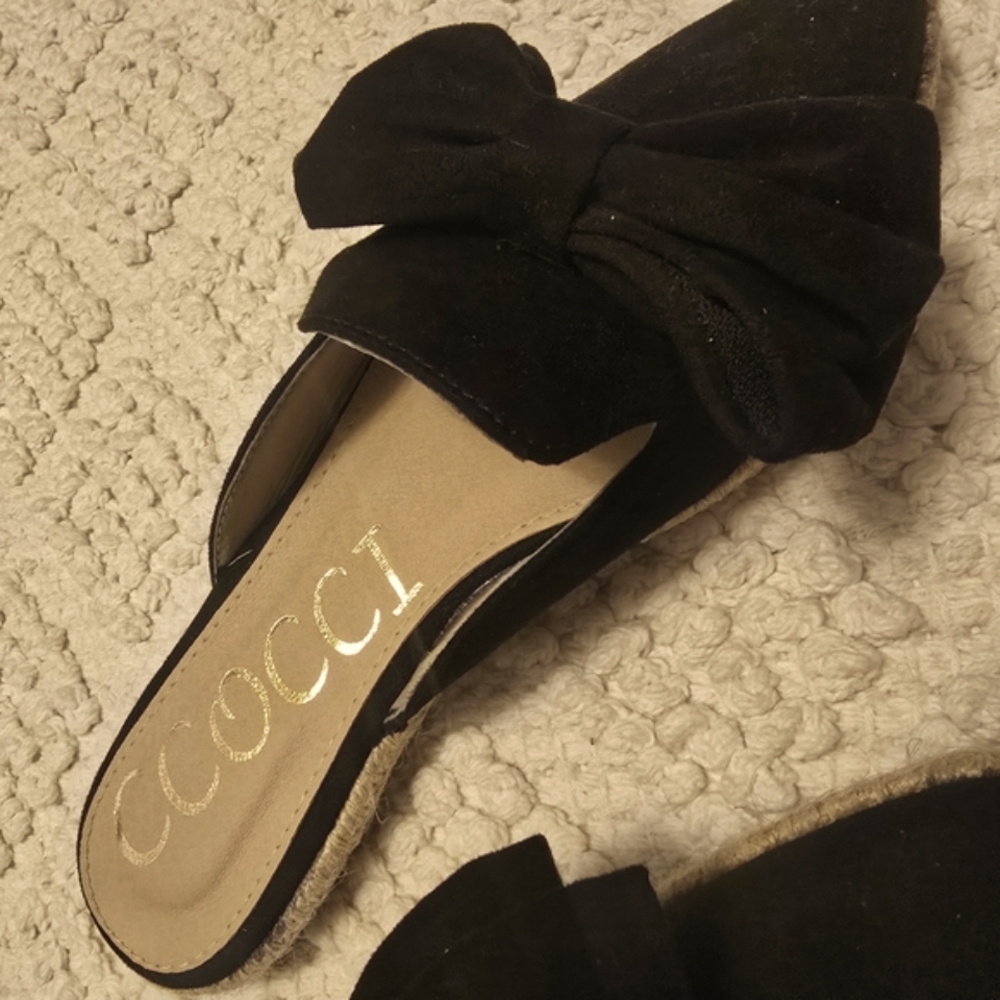 CCOCCI Black Bow Mules - Picture 2 of 7